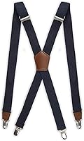 Dockers Men's Solid Adjustable Suspenders - Stretch to 48", Strong Silver Clips, One Size Fits Most for Work or Casual