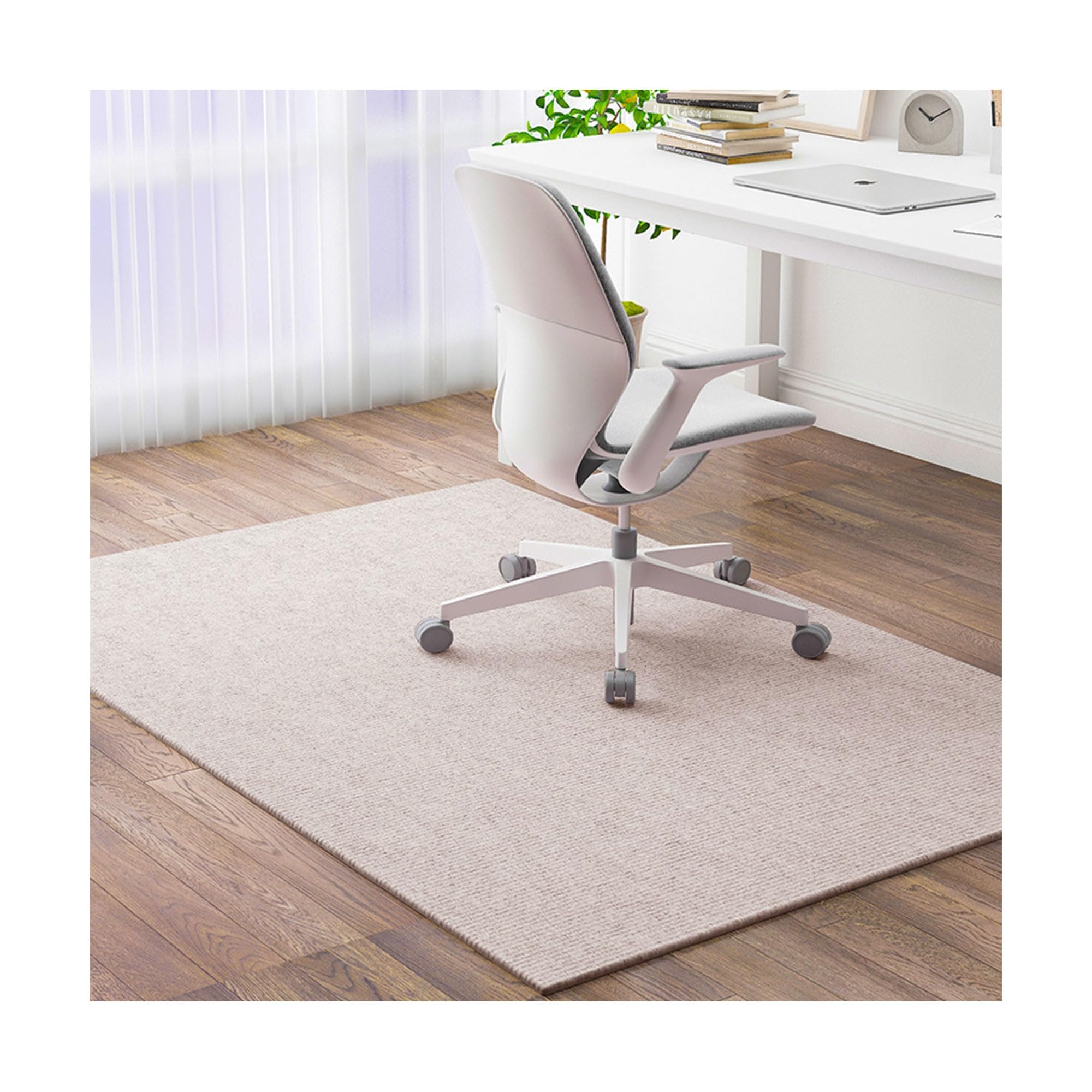 Amieron Office Chair Mat for Carpeted Floors, Floor Protectors for Office Chair, Non-Slip Gaming Chair Mat for Wooden Floors, Home Office Desk Chair Mat for Carpet Floors(Off white,80 * 120cm)