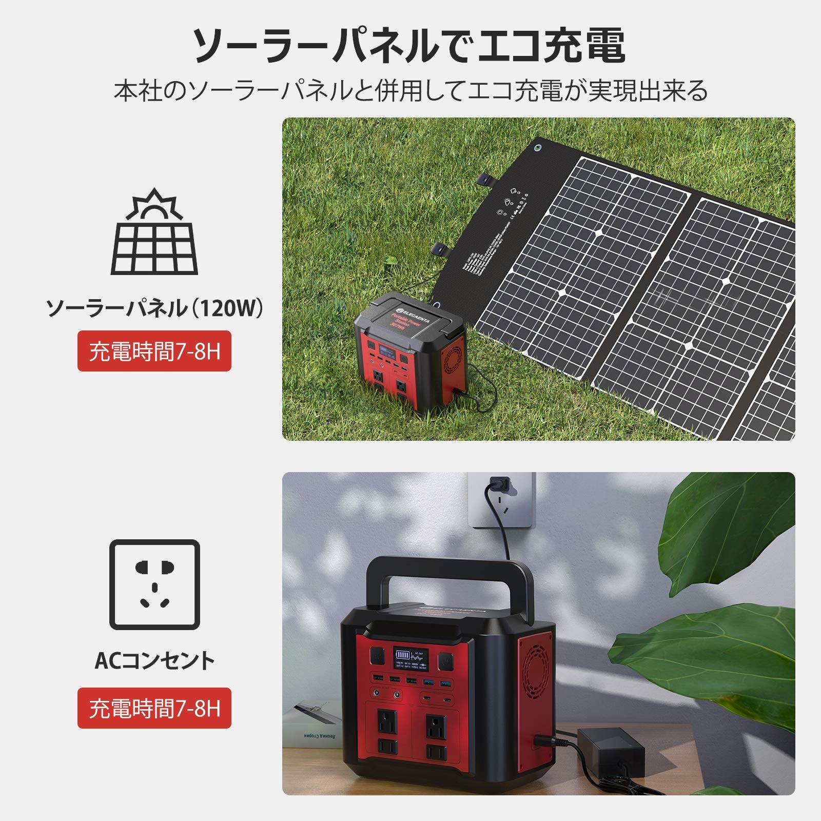 Amazon.co.jp: ELECAENTA Portable Power Source, Large Capacity