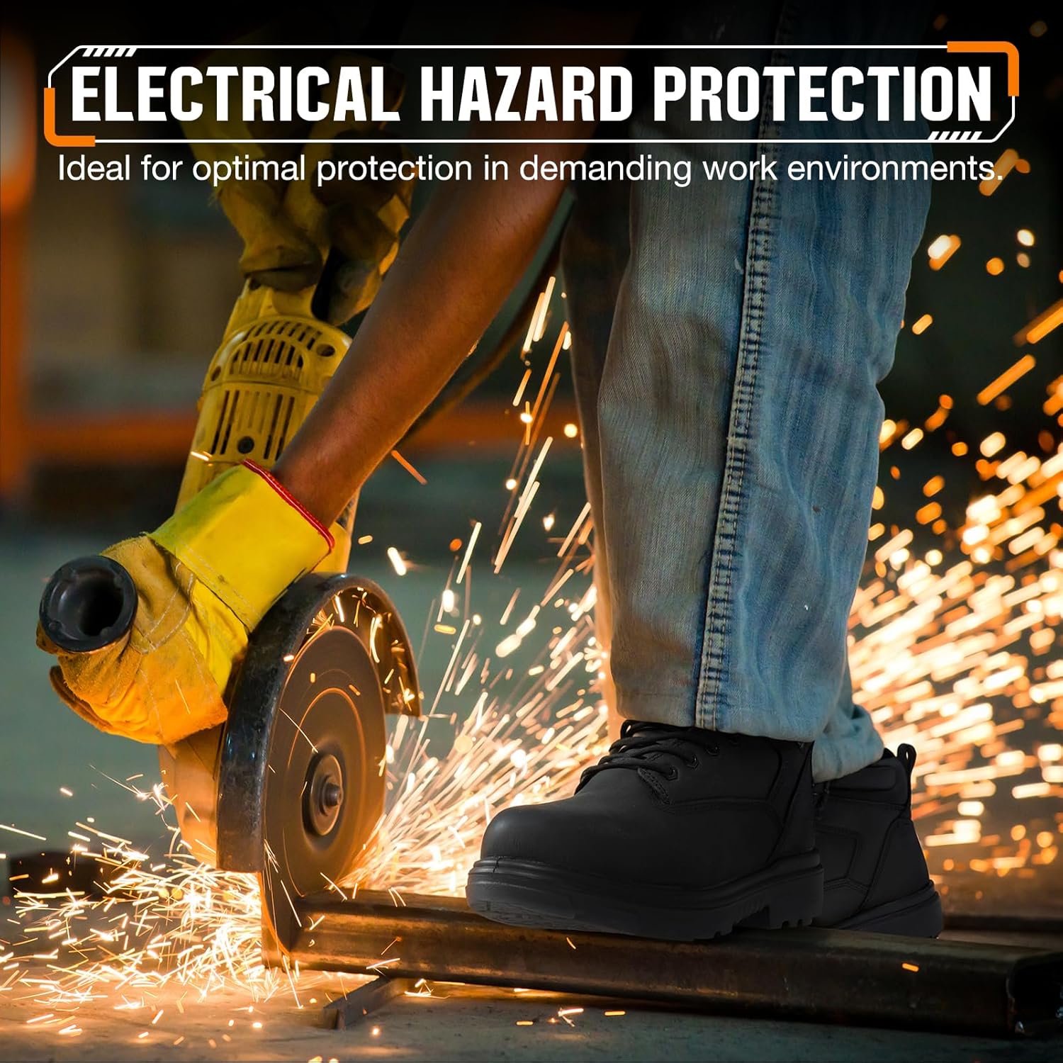 NINGO Work Boots for Men, Steel Toe Waterproof Boots with Puncture Proof, Oil & Slip Resistant, Comfortable Mens Construction Boot with EH Protection, Leather Shoes for Industrial - Image 6