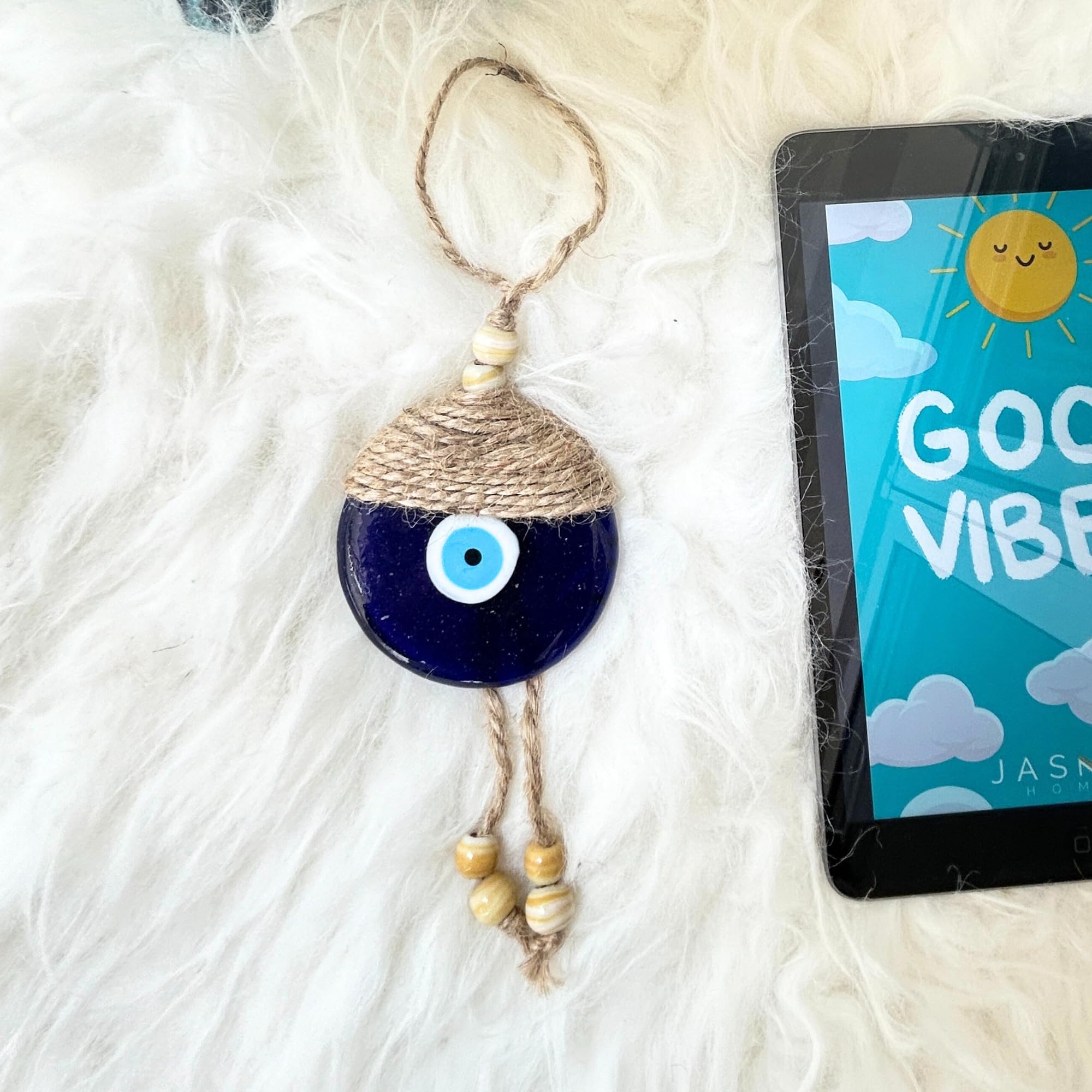 JASMEY HOMES Evil Eye Hanging for Home, Car Decoration Accessories, Nazar Battu for Home Entrance - 7.5cm Diameter | Model 3 (B0D3PHBW5Y) Amazon Price History, Amazon Price Tracker