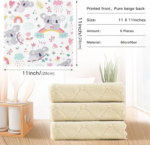 Miniatura 3 de FRODOTGV Vector patrón lindo koala hogar toallas de cocina tema toallas de té cocina impreso vacaciones Terry toallas de cocina colgantes toallas de