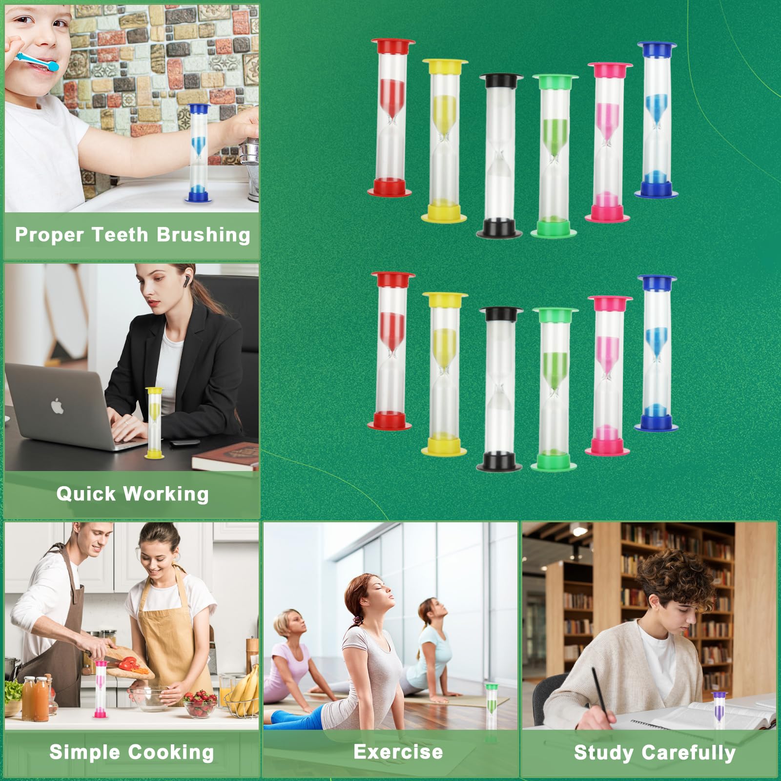 ACXFOND 48 Pcs 2 Minute Sand Timer for Kids, Plastic Hourglass Sandglass Sand Clock Timers Set Small Sand Timers for Classroom, Kitchen, Games, Office, Home, School (Colorful) - Image 3