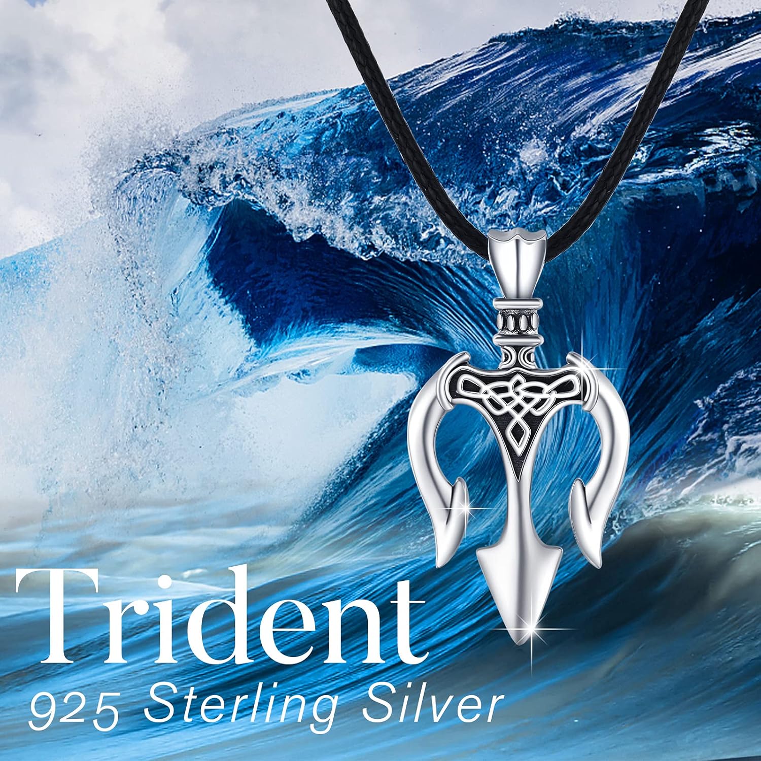 MEDWISE Poseidon Trident Necklace 925 Sterling Silver Trident Pendant Necklace Ancient Greece Amulet Jewelry Gift for Men Women Sailor - Image 6