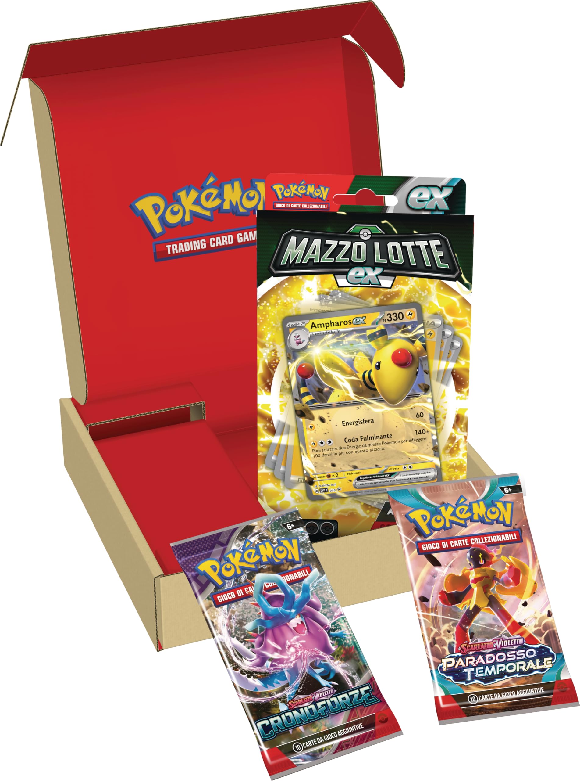 Confezione con Mazzo Lotte ex Ampharos-ex e due buste di espansione del GCC Pokémon: (mazzo di 60 carte pronto all’uso), edizione in italiano ESCLUSIVA AMAZON