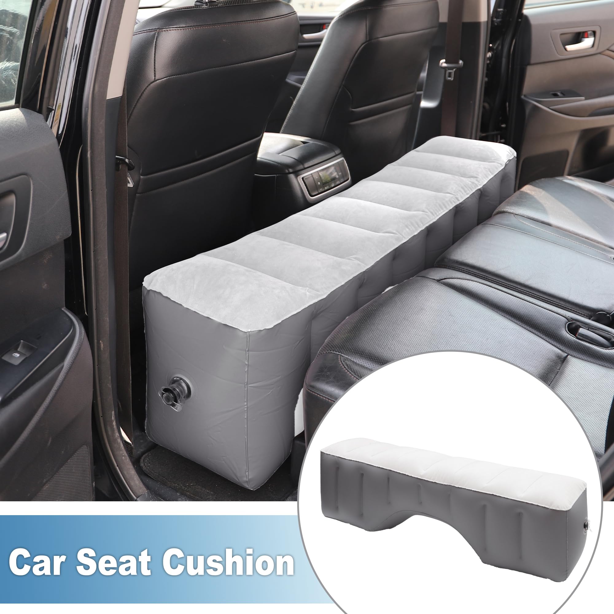 A ABSOPRO Car Mattress Sleeping Mat Comfortable Rear Seat Air Bed Gap Pad for Napping Travel Light Gray