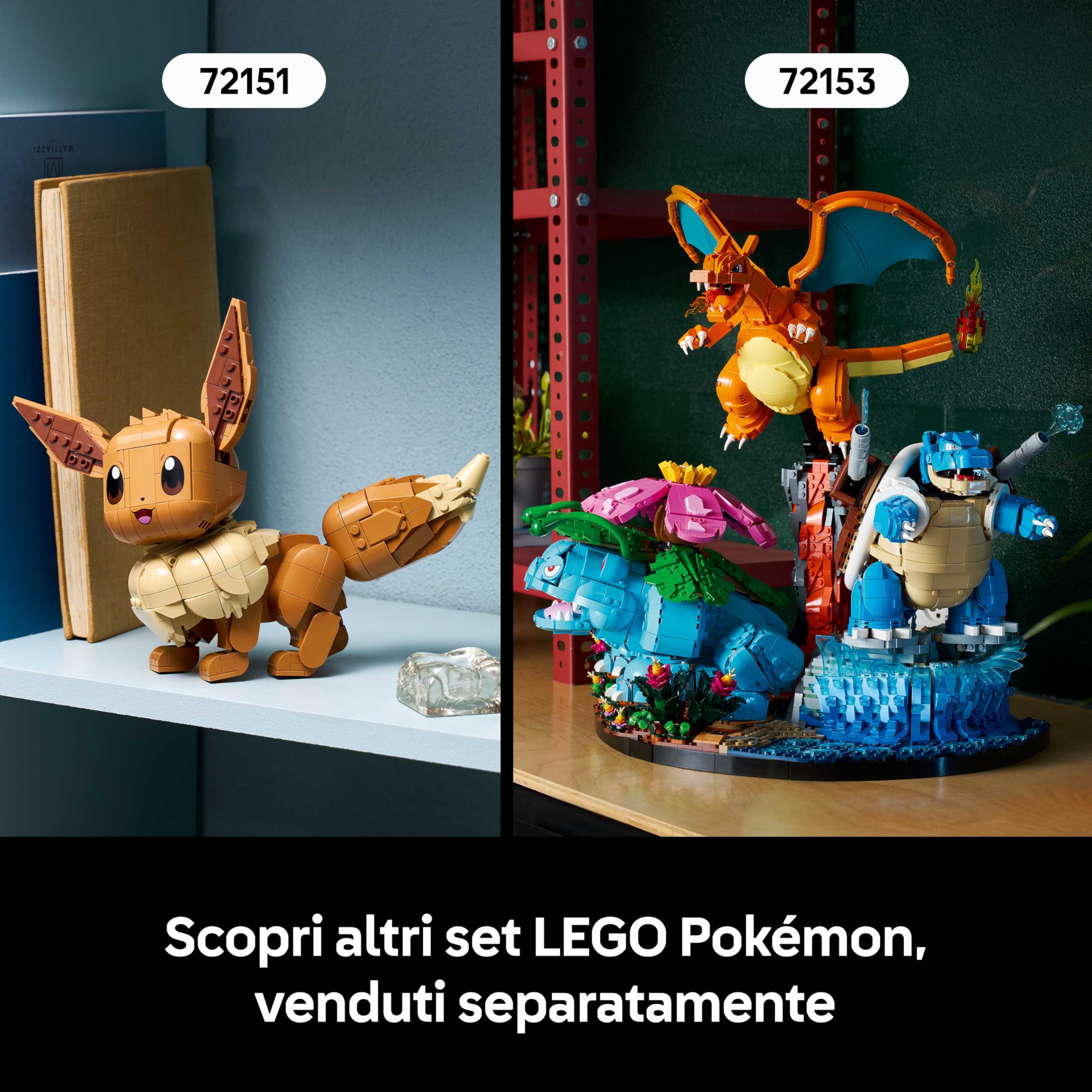 LEGO Pokémon Pikachu e Poké Ball - Kit di Modellismo per Adulti Tratto dall'Anime con Figura Snodabile ed Espositore - Decorazione Fai da Te per la Camera - Regalo per Gamer da Collezione - 72152