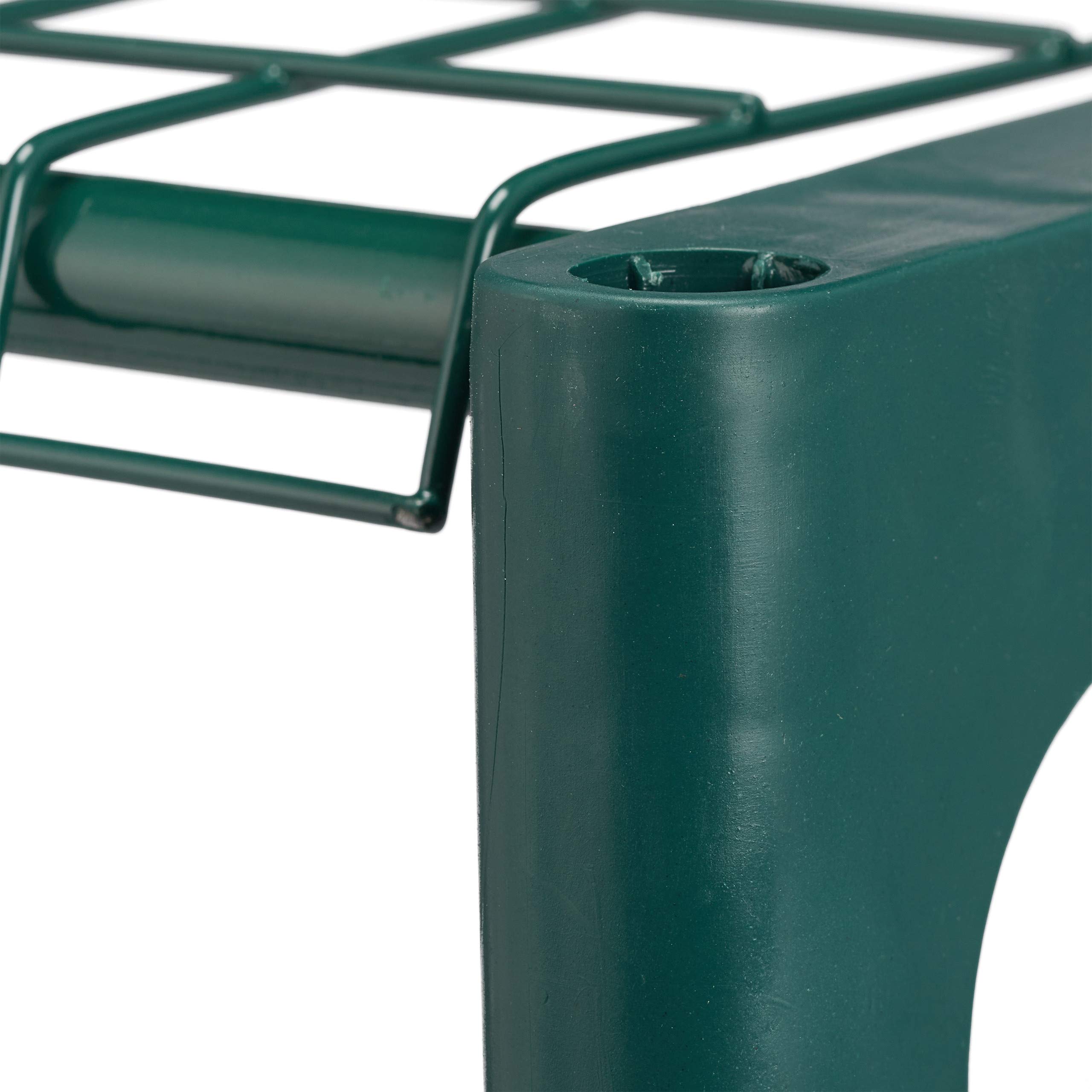 Relaxdays Estantería Plantas, Soporte Macetas, Estantes Flores, 3 Baldas, Metal-Plástico, 1 Ud., 74,5x91x28,5 cm, Verde