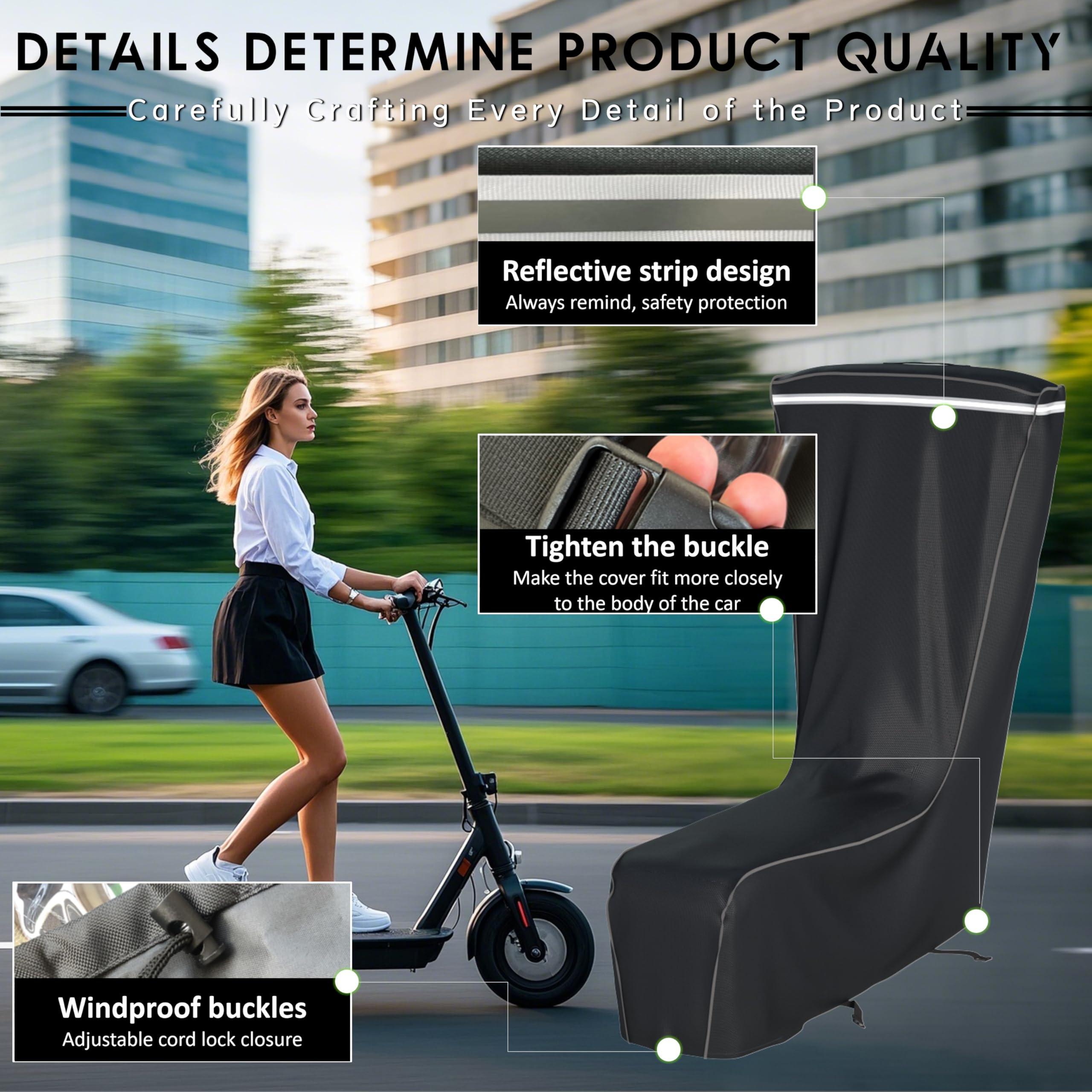 Universelle Abdeckung für Elektroroller, wasserdichte und staubdichte Roller-Abdeckungen, Erwachsene/Kinder, Elektro-Scooter-Aufbewahrungsabdeckung, L 71 x B 137 x H 132 cm, geeignet für 300 W bis