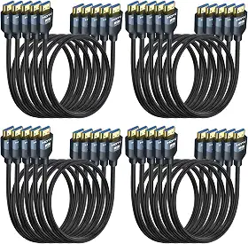 Cabos HDMI 2.1 8K, pacote com 5, cabo HDMI de alta velocidade para monitor de jogos PS5 TV-8K ARC&eARC - 165/180/240Hz, HDCP2.3, 3D/HDR10 para soundbar, PS5, PS4, TV, Xbox, Roku, cinema, computador,