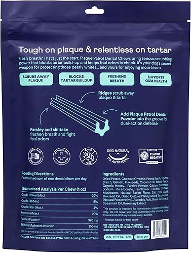 Miniatura 2 de Finn Plaque Patrol - Masticables dentales  Defensa de triple acción contra la placa, el sarro y el mal aliento  para perros medianos, más de 25