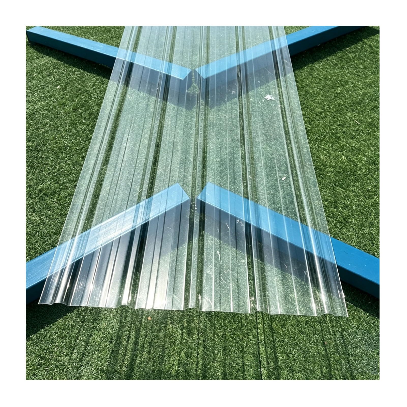 LINGDSWULING Corrugated Roof Panels UV Transparent Polycarbonate Greenhouse Panels High Light Transmission for Greenhouses Roofs Patios