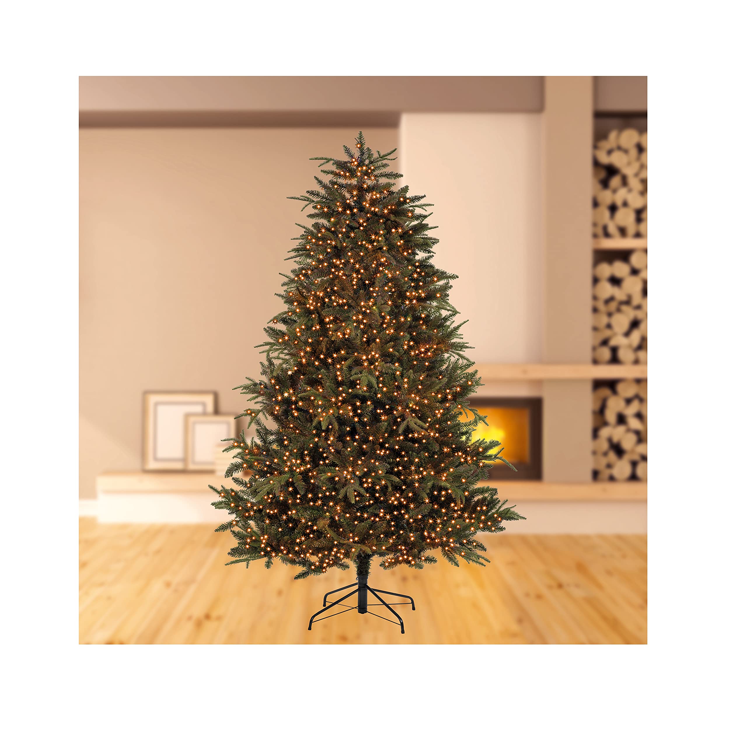 Premier Decorations 1000 Vintage Gold LED Treebrights with Multi Action ...