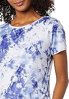 Vista 38 de Yaxa Essentials Camiseta de manga corta con cuello redondo para mujer, de secado rápido, para entrenamiento, gimnasio, paquete múltiple Tinte