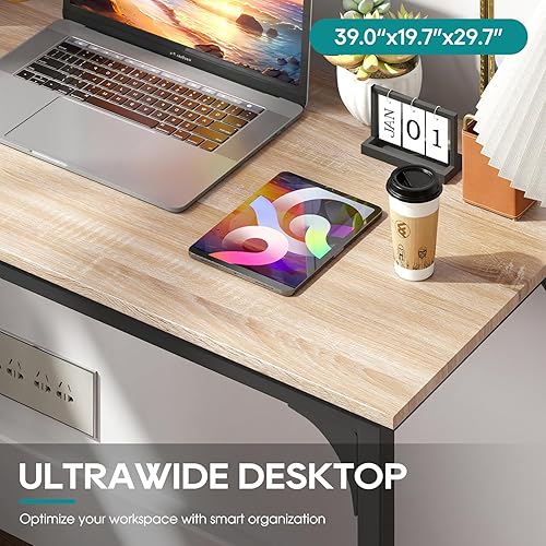 Miniatura 5 de BestOffice Computer Desk,Home Office Desk, Modern Simple Style for Home Office Study Writing (Nature, 39 Inch)