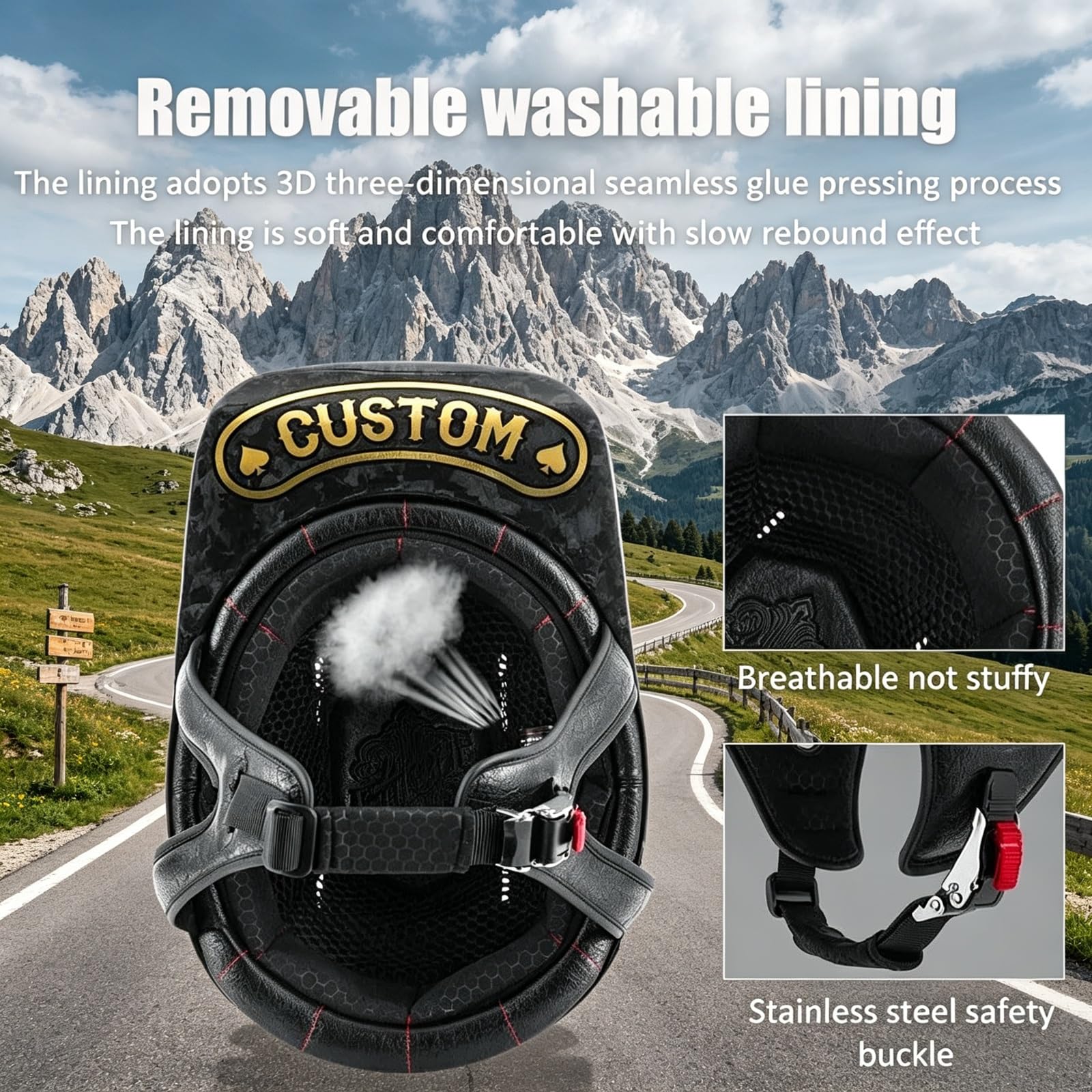 Rebel Kask Motocyklowy Otwarty Certyfikat ECE 22.06 Skorupa ABS Szybkie Zapięcie Kask Otwarty Skuter Elektryczny Mężczyźni Kobiety Lekki Biały Graffiti Retro