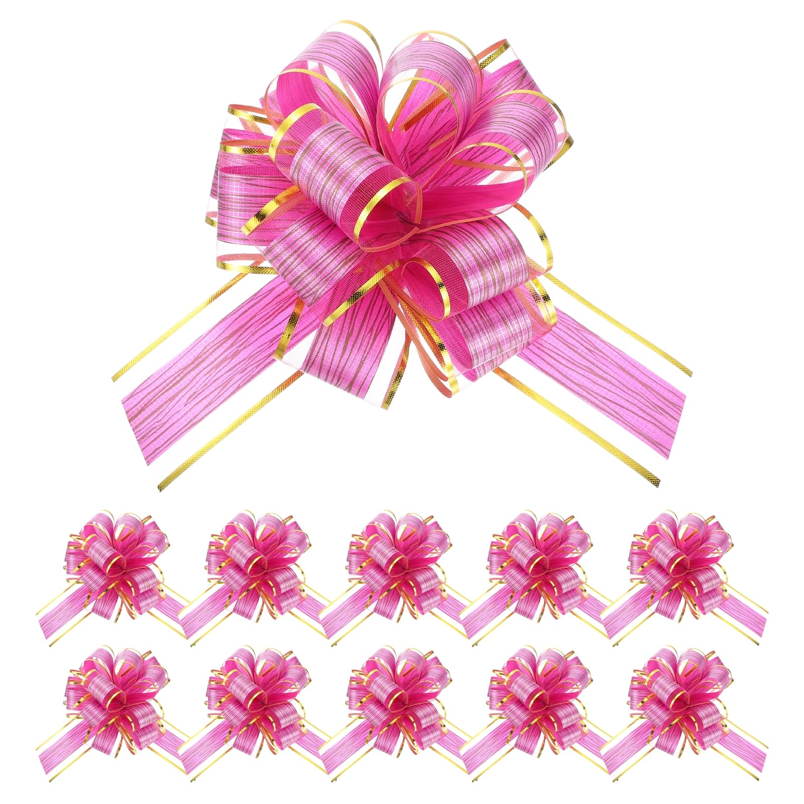 sourcing map 12pcs 6 Inch Large Pull Bows for Gift Wrapping, Rose Red Ribbon Bow for Christmas Party Wedding Valentine's Day Presents Gift Baskets Decoration