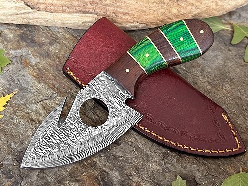 Miniatura 3 de WINTERFELL Cuchillo de caza con gancho intestinal hecho a mano personalizado con funda de cuero, cuchillo de supervivencia de hoja fija de acero de