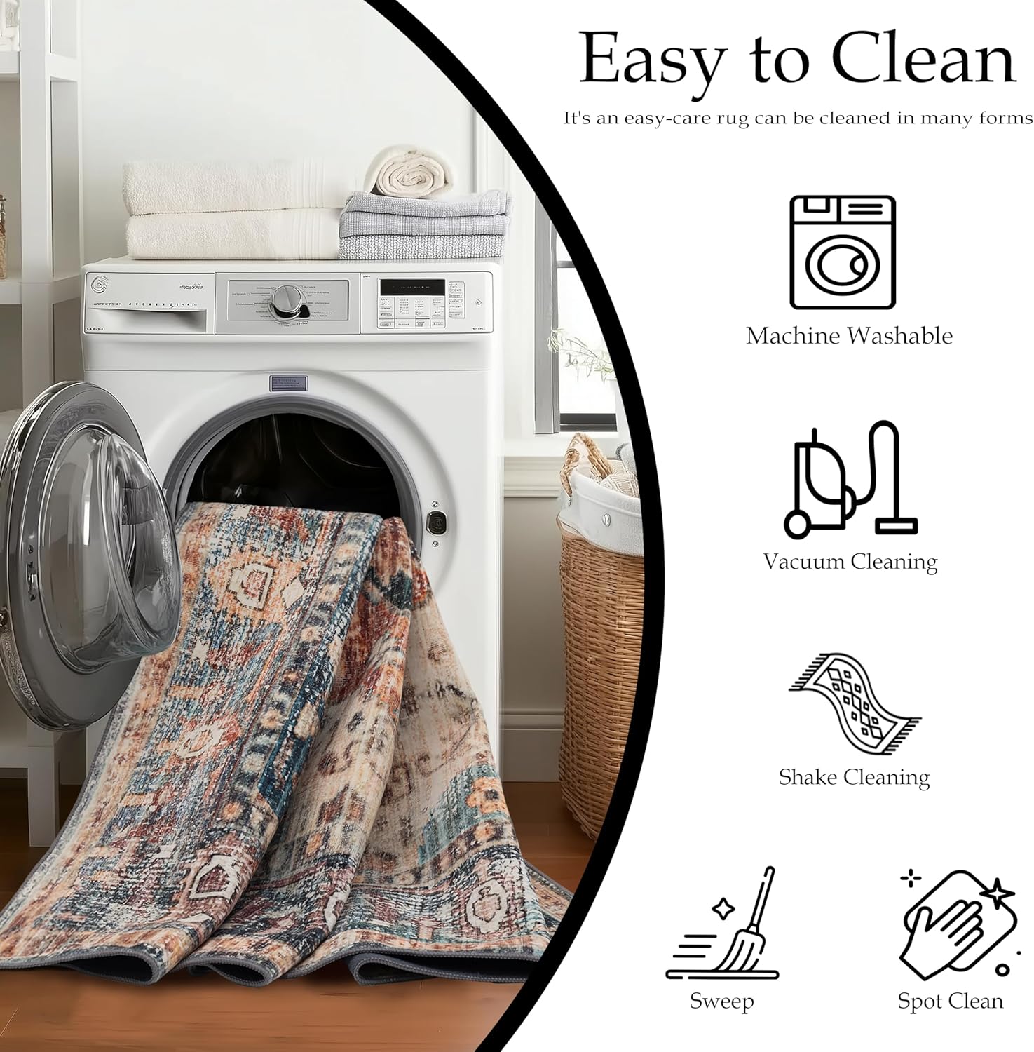 Area Rug for Bedroom Living Room, Washable Non-Slip Foldable Waterproof, Plush Soft for Office Dining Room Kids, Fluffy Easy to Clean, Decor Aesthetic Brown-Red, 2'×6'