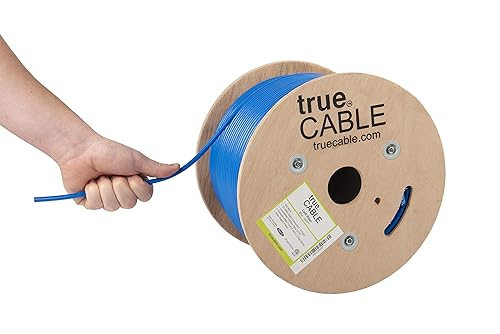 Miniatura 14 de trueCABLE Cat6 cable riser (CMR), 1000 pies, 4 pares de cobre puro sólido de 23 AWG, 550 MHz, certificación ETL, par trenzado sin blindaje (UTP),