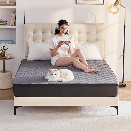 Miniatura 8 de BDEUS Protector de colchón impermeable tamaño individual con correas, funda de cama silenciosa con bolsillo profundo ajustable de hasta 18 pulgadas