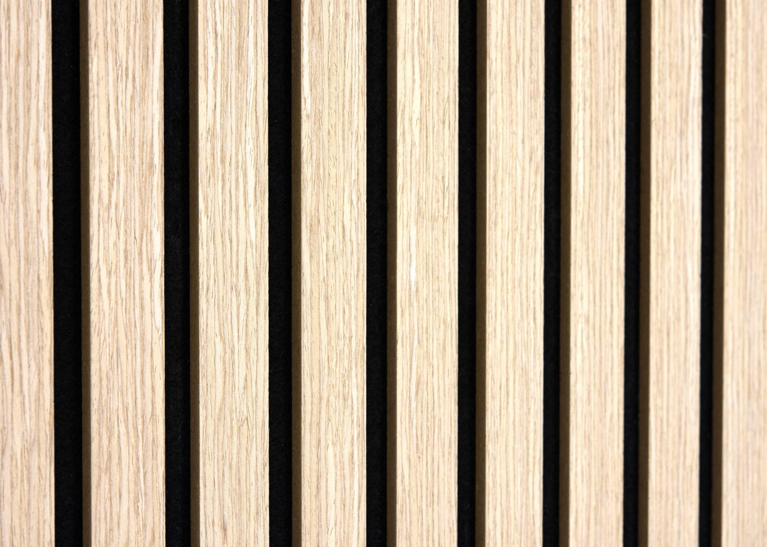 Panneau Acoustique Mural Chêne – Lot de 4 Panneaux Muraux à Lattes MDF Finition Bois – Revêtement Mural Décoratif & Correction Acoustique – Salon, Chambre, Bureau, Home Studio – 240 x 60 cm, 11 mm | Décoration murale et correction acoustique en un seul pr
