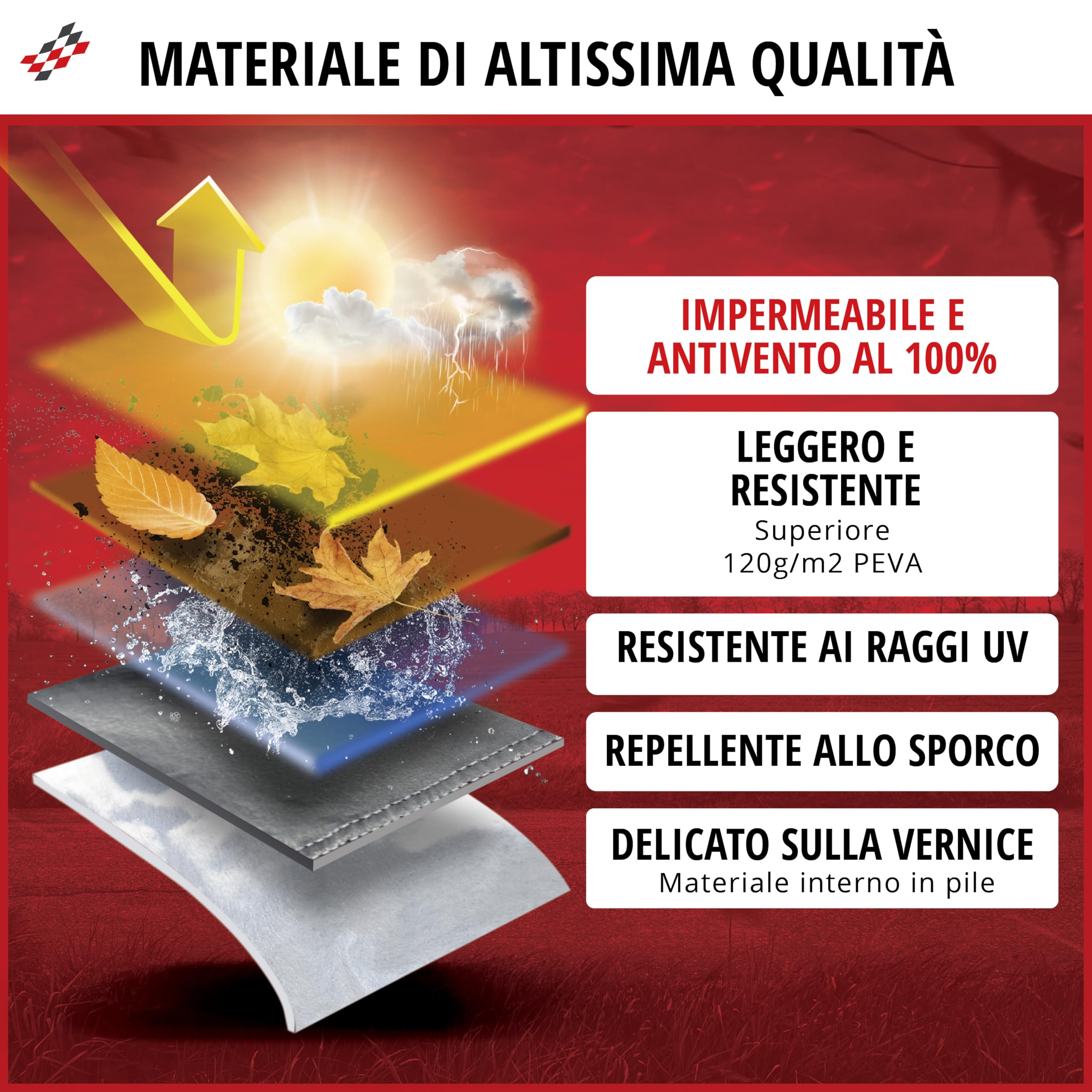 WALSER Telone per moto All Weather M, telone per moto da esterno 100% impermeabile