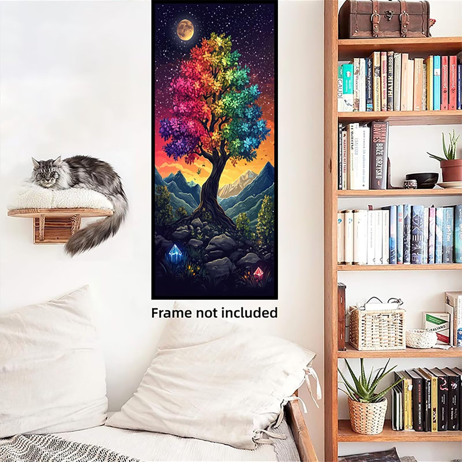 Il Cielo Stellare Dipingere z i Numeri Adulti, Misura XXL 80 x 240 cm, Albero Della Vita Paint by Numbers Kit Principianti z 3 Penne, Zestaw Fai Da Te, Hobby Creativi Adulti, (Senza Cornice) P0M-411