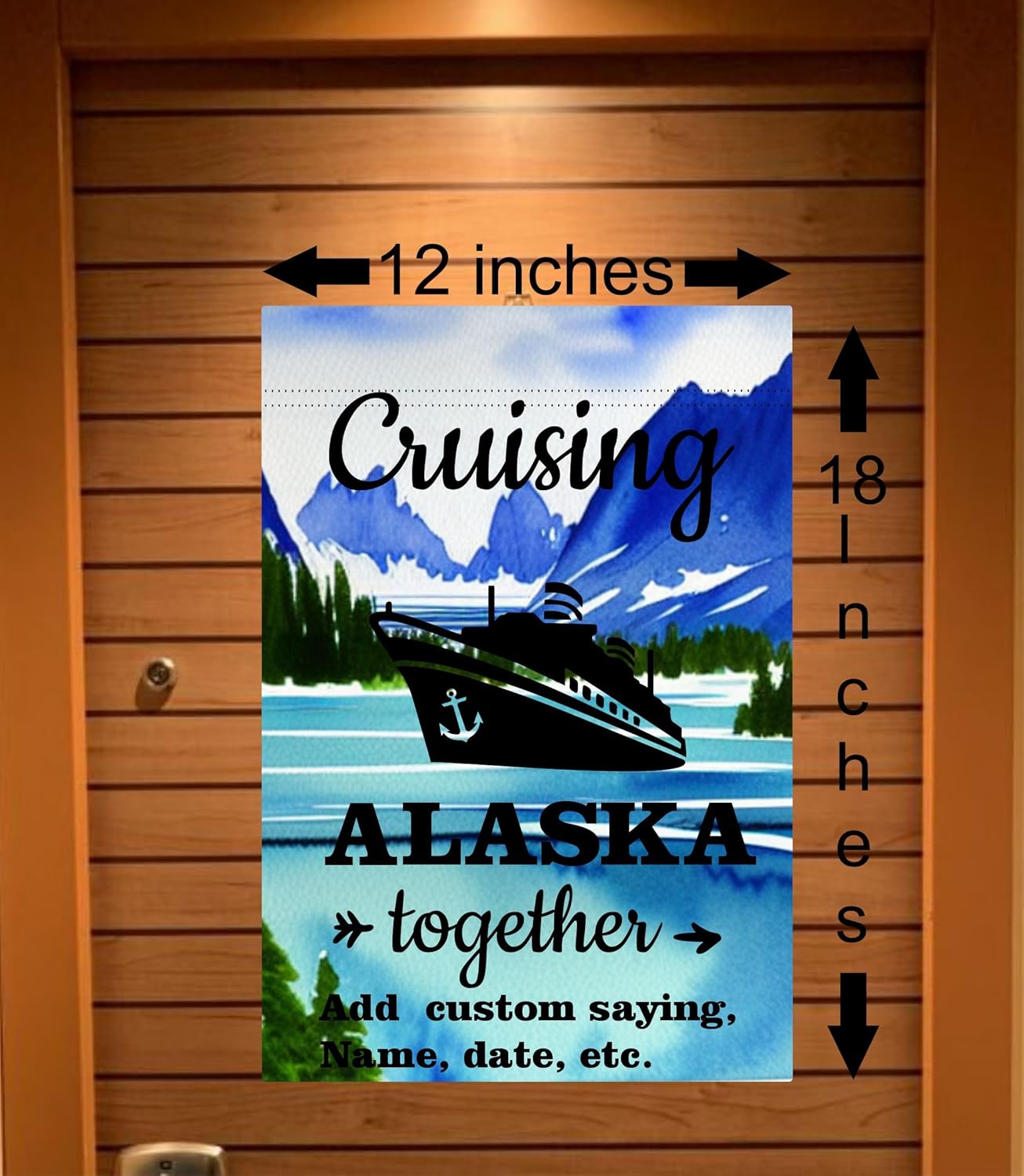 Personalized Custom Cruising Alaska Together Magnetic Cruise Door Sign Banner, Large Ship Door Decoration for Stateroom, Vacation, Birthday, Anniversary, friends, family, girls, Holiday, Flag Magnet