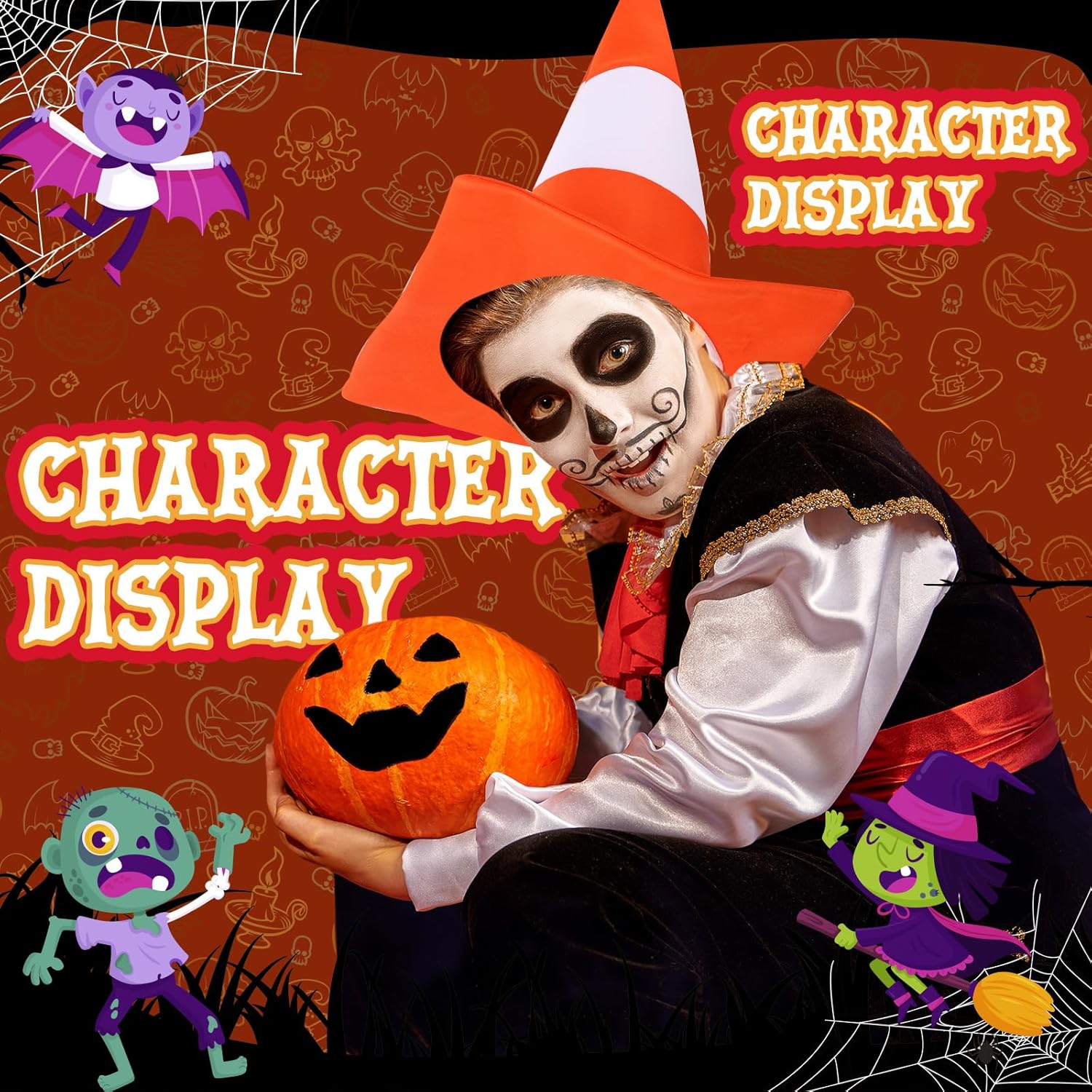 Jiuguva 10 Pack Halloween Orange Traffic Cone Hat Bulk Funny Unisex Dunce Hat Gift for Traffic Cone Accessory Headwear Halloween Christmas Role Playing Party Decoration - Image 3