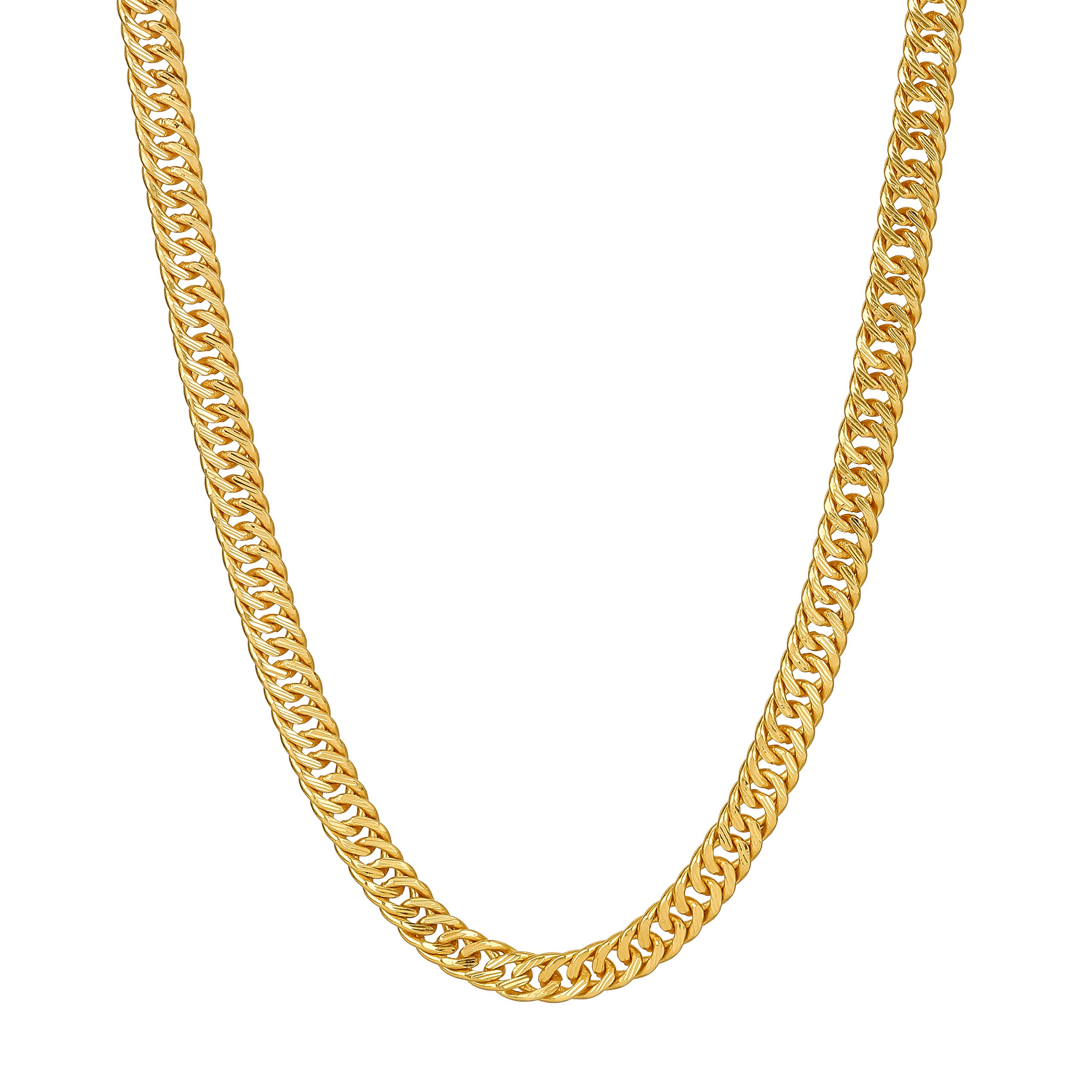Fashion Frill Double Curb Thin Gold Plated Golden Neck Chain Chains For Women Men Girls Stylish Boys - 22 Inch (B0867LMTSV) Amazon Price History, Amazon Price Tracker