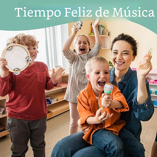 Vista 5 de Raimy - Juego de instrumentos musicales - Juguetes de madera Montessori de colores neutros, percusión musical moderna estilo boho, xilófono, regalos
