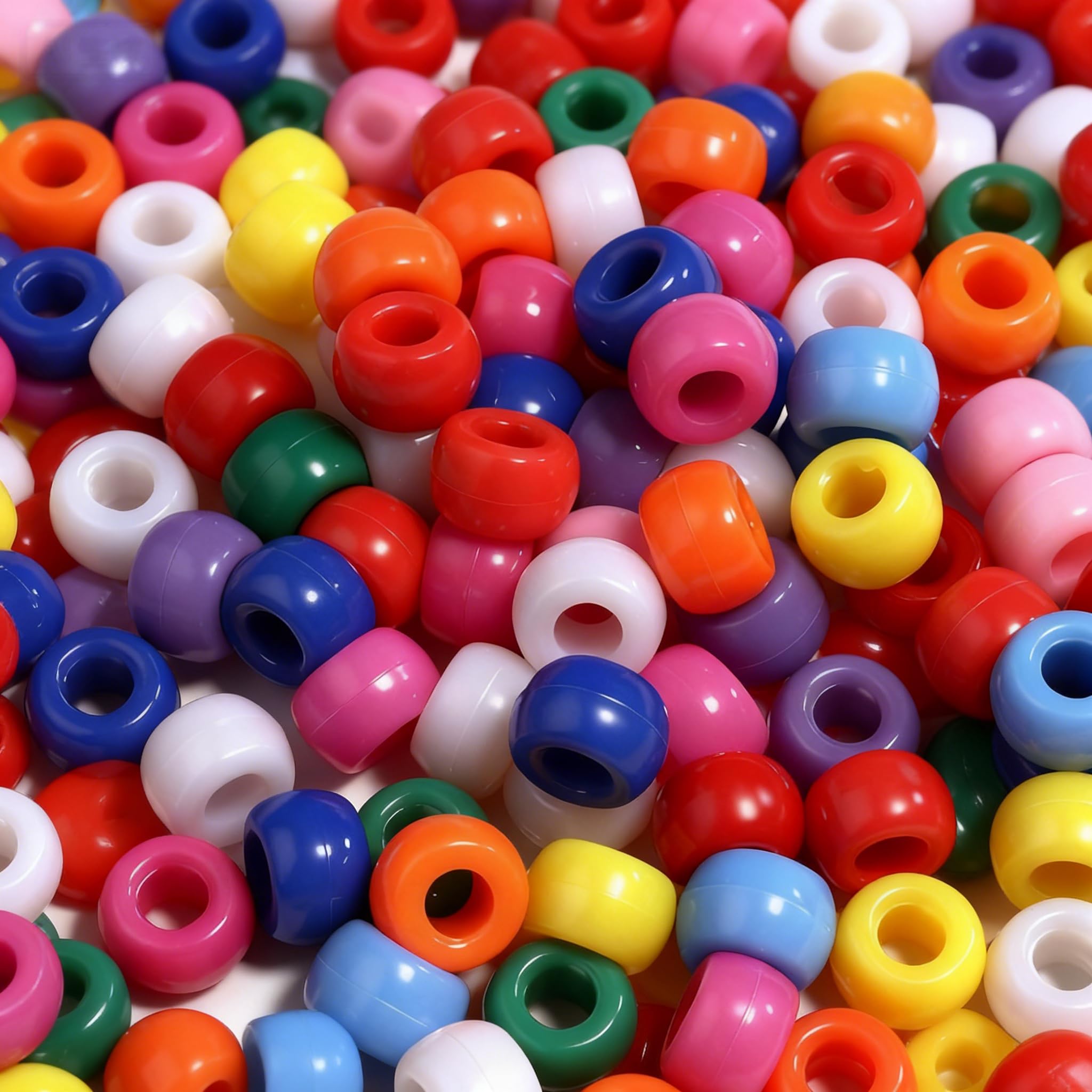 1000pcs Pony Beads Bulk Kandi Beads Set for Bracelet Making Hair Bead for Braids for Kids Kandi Bracelets Crafting Threading Bead DIY Jewellery Supplies(Multicolour)