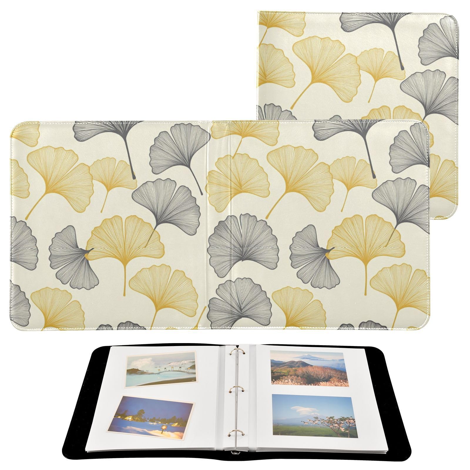 Neutralny album fotograficzny Ginkgo Botanical PU Leather Cover