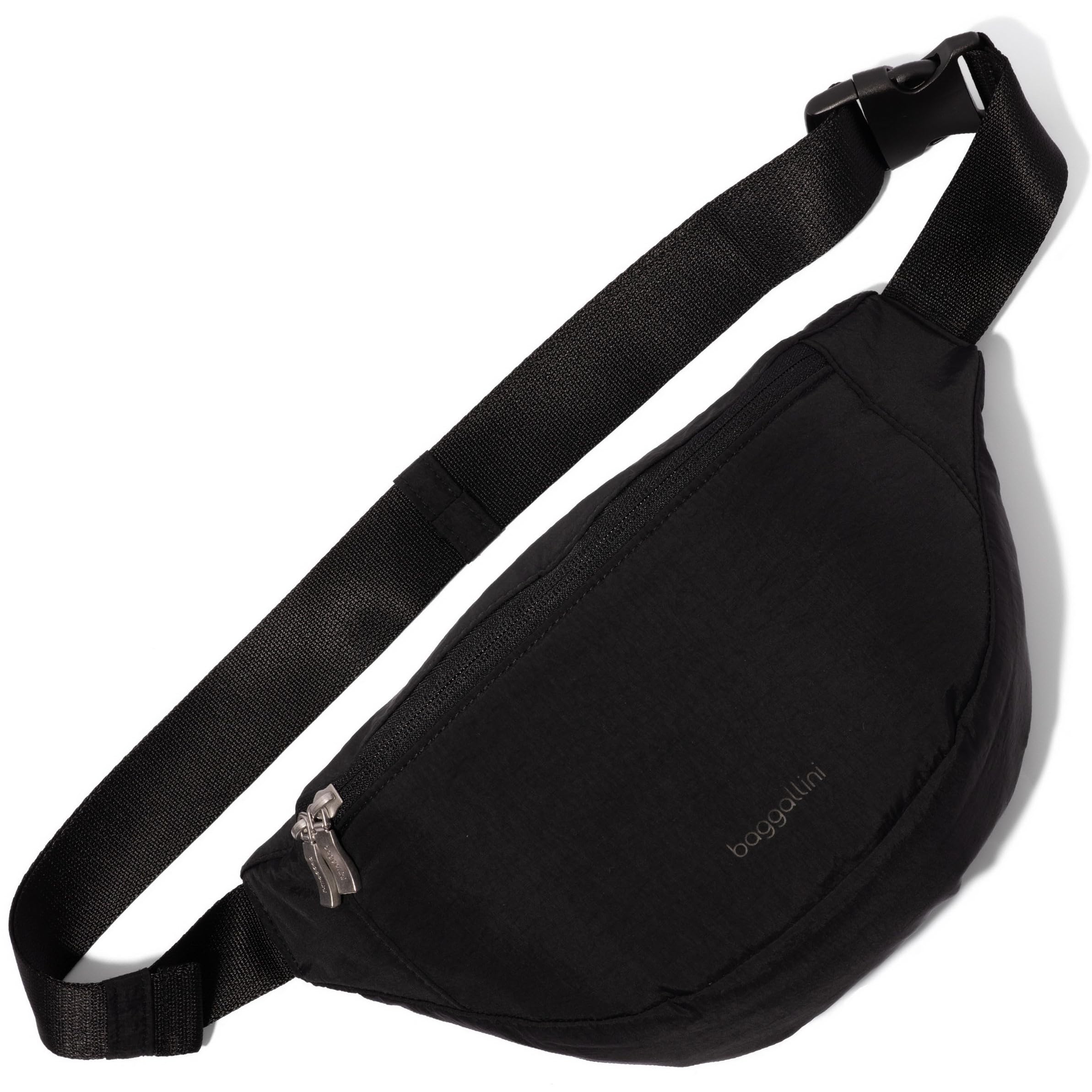 Baggallini Style Swift Belt Bag Sling Bag - Lightweight 12"x7" Crossbody Bag Fanny Pack Belt w/RFID and Adjustable Strap