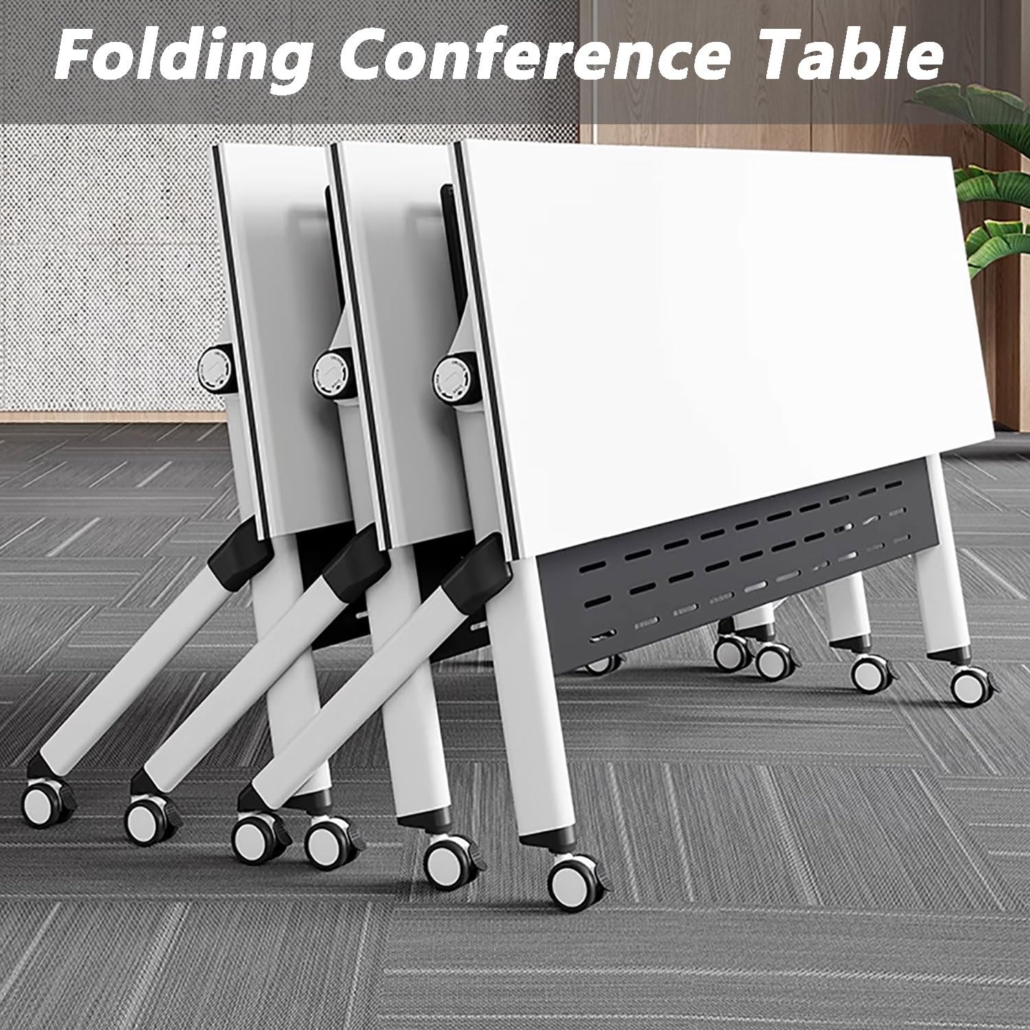 Składane biurko do biura, ruchomy stół konferencyjny do domu i gier, łatwy montaż, nowoczesny design, 4 szt., 120 x 50 cm, wszechstronne meble do sali konferencyjnej