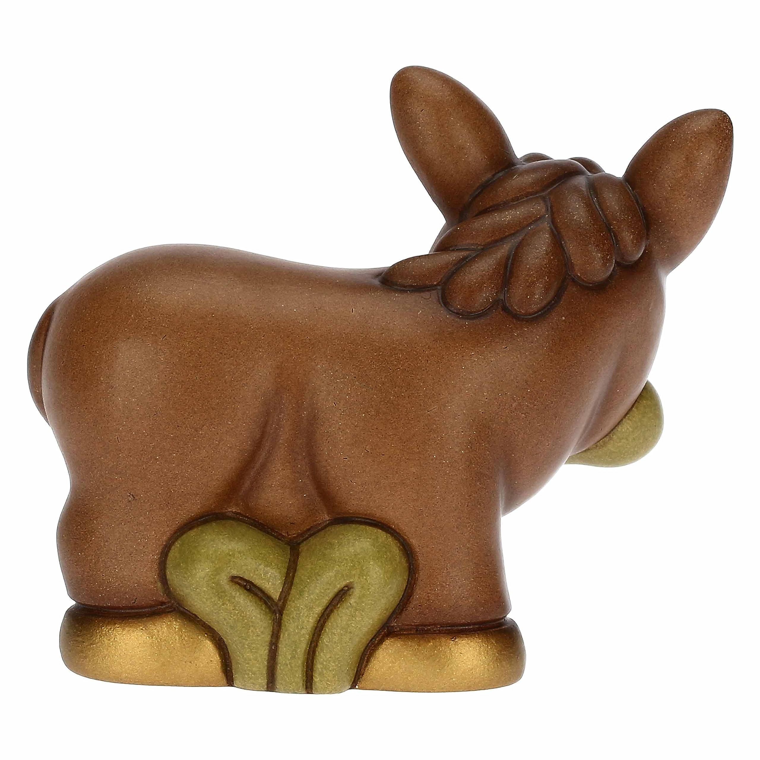 THUN - Mulo in Ceramica Decorata a Mano, Linea Presepe Classico, Decorazioni Natale Casa, 6.8x4x5.7 cm h
