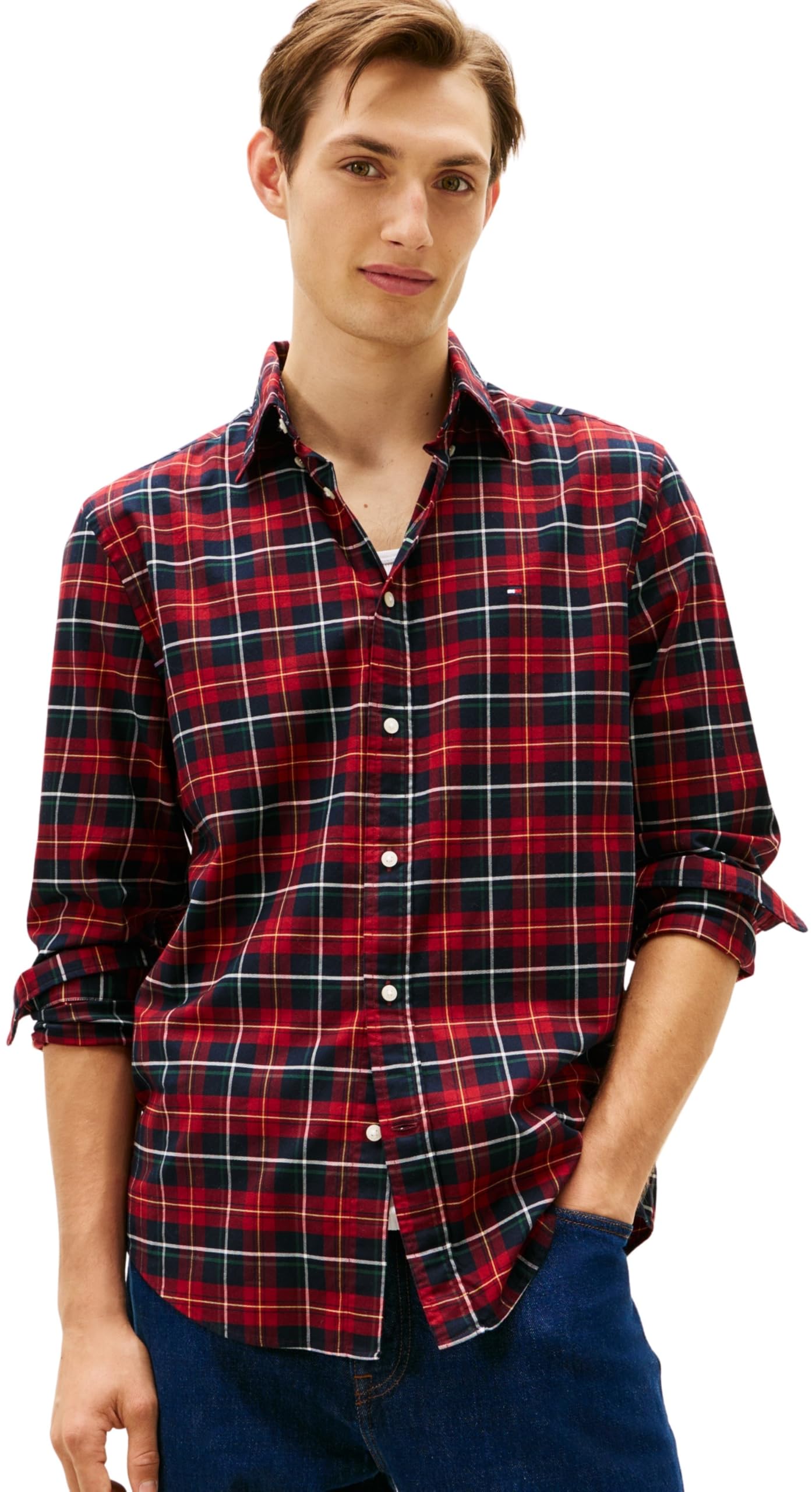 Tommy Hilfiger Herren Hemd Mercerized Tartan Regular Fit