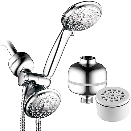 HotelSpa Ultra-Luxury 3-in-1 Shower Gift Set. Includes 3-Way 30-Setting Shower Head/Handheld Combo and 3-Stage Shower Filter with Replaceable Cartridge. Enjoy Spa Luxury PLUS Better Shower Water!