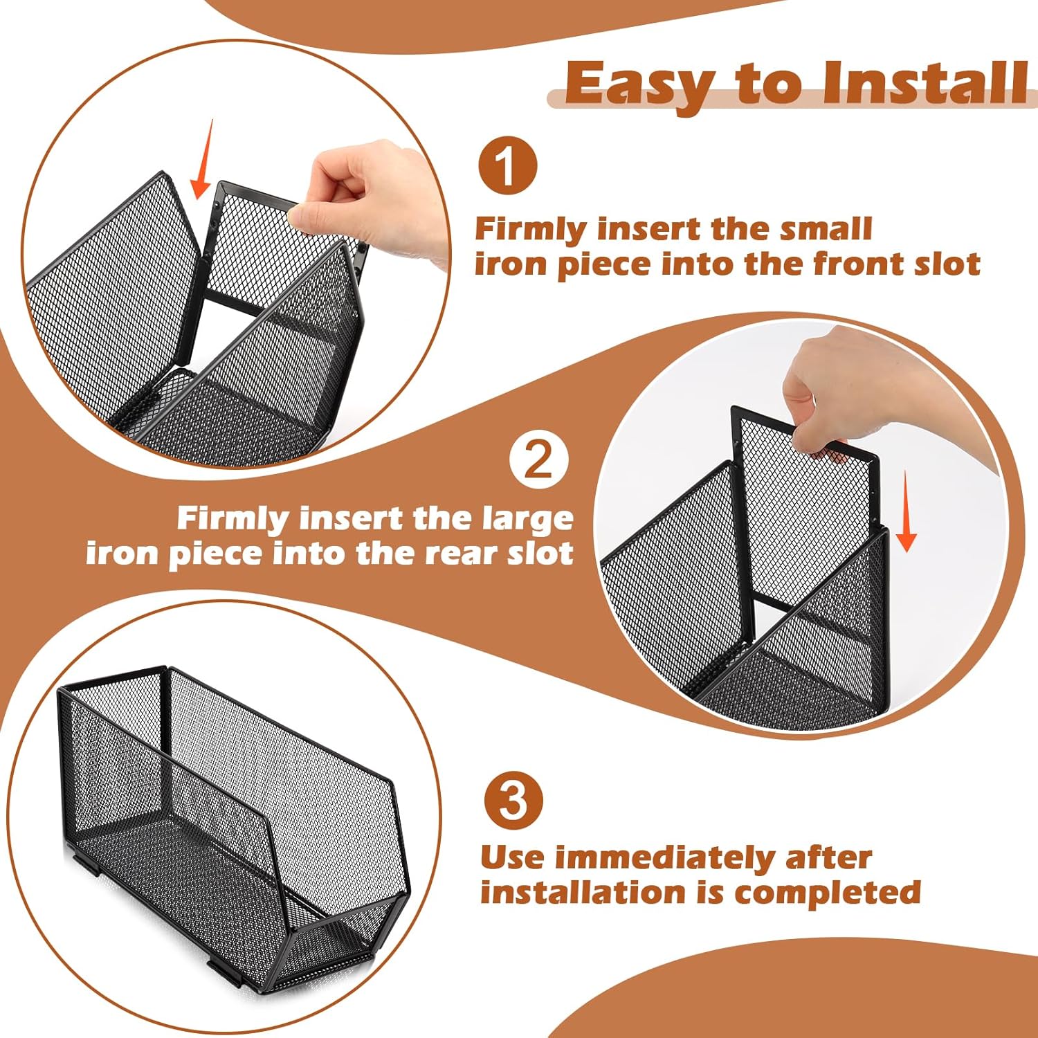 2 Pack Tall Narrow Pantry Storage Bin Metal Narrow Organizer Bins Black Pantry Organizers and Storage Bins Fold Tall Narrow Kitchen Storage Bins 13.4x4.3x6 Tall Narrow Kitchen Organizer for Cabinet