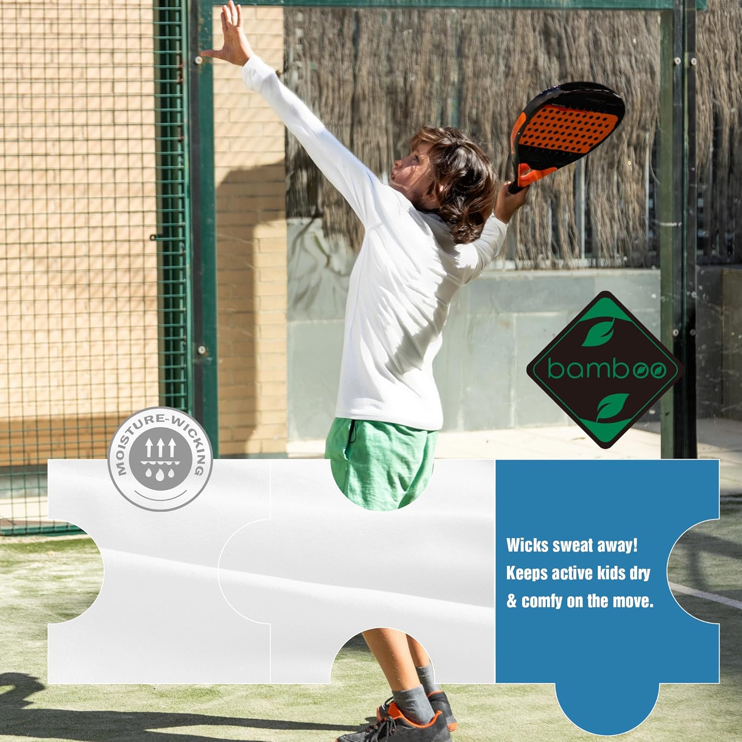 Bamboo Viscose Boys Long Sleeve Shirts Kids Girls Youth Quick Dry Lightweight Breathable Athletic Outdoor T-Shirts - Image 3