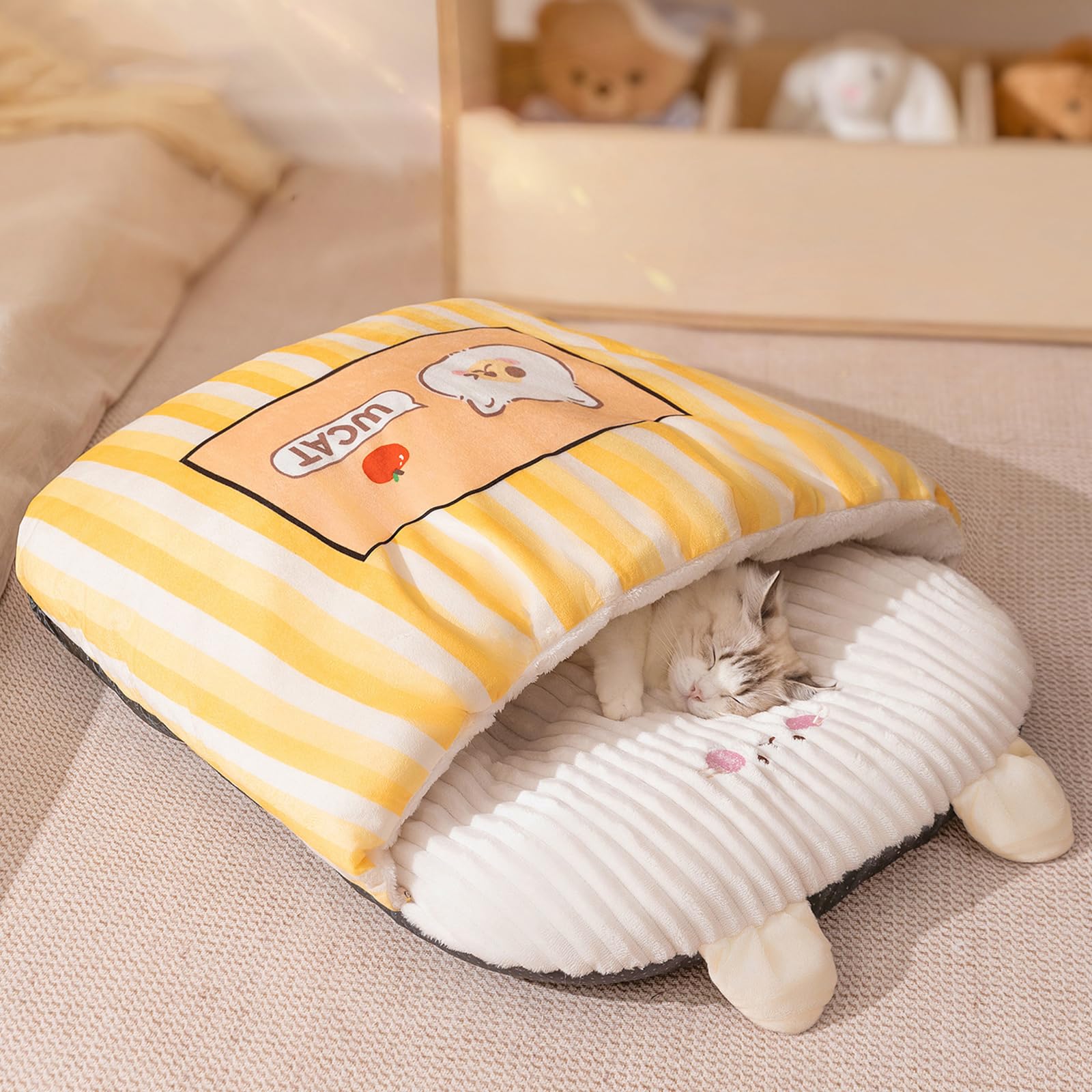 Sac de couchage pour chat en peluche lavable M panier chaton doux