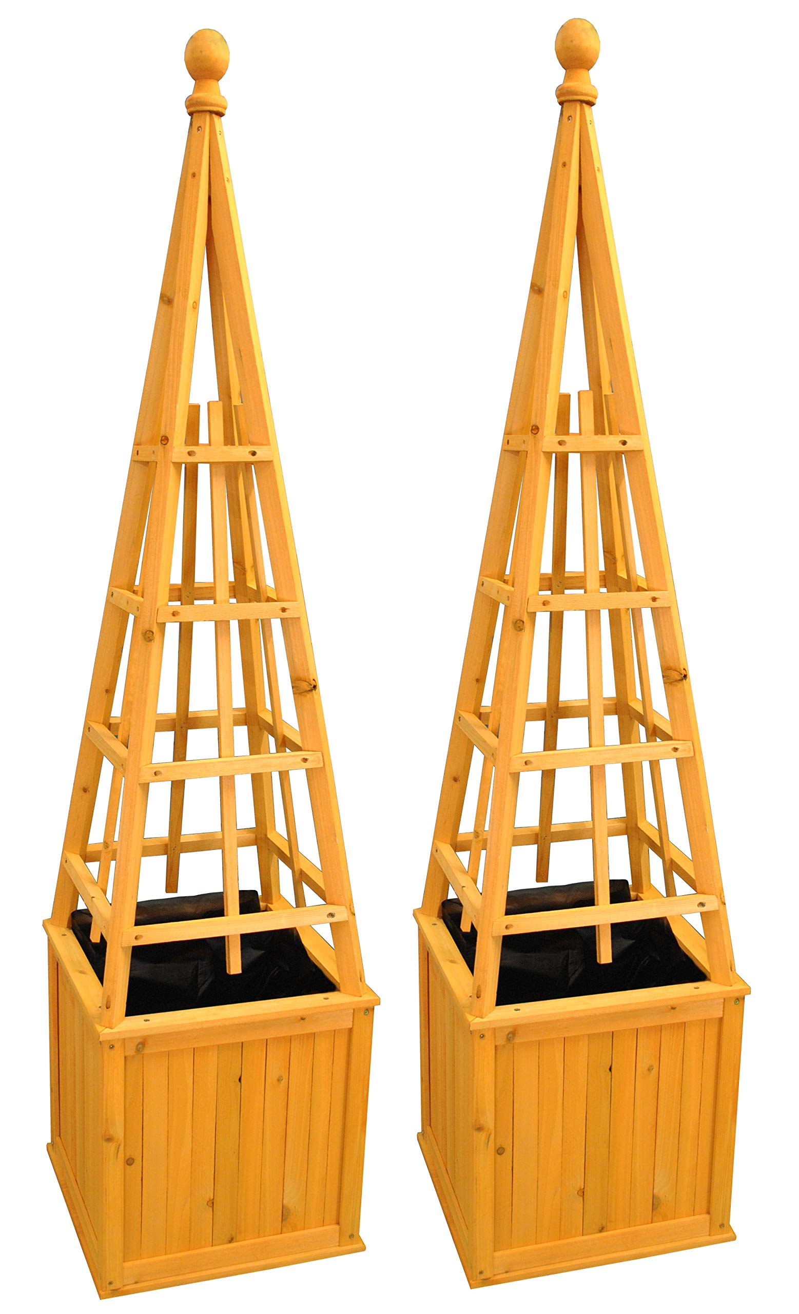 Selections Wooden Garden Obelisk Patio Planter With Liner (Set Of 2) from B&Q