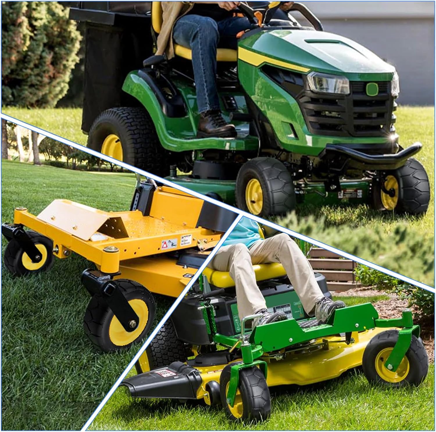 11x4.00-5'' Lawn Mower Tires Flat Free, 11x4-5 Solid Tires and Wheel, Zero Turn Mower Front Tires with 3/4" or 5/8" & 1/2" Precision bearings, 3.4"-5.6" Centered Hub for Zero-Turn Lawn Mower (2 Pack)