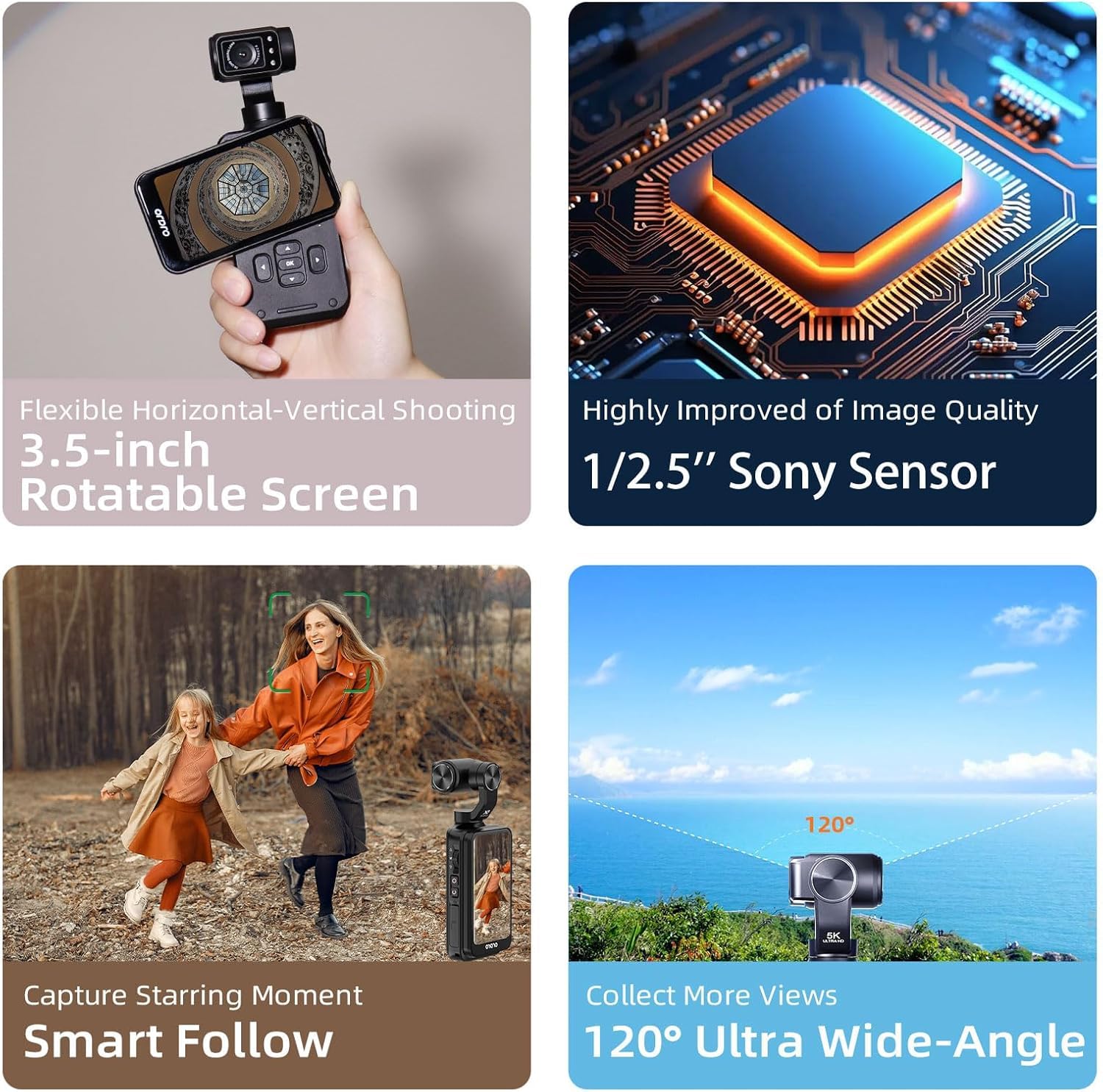 ORDRO M5 Vlog-Kamera - 5K Mit 3-Achsen-Gimbal & WiFi Für YouTube