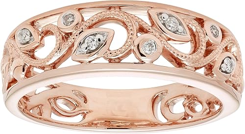 Boston Bay Diamonds Anillos llamativos de diamantes en oro rosa de 10 quilates o plata de ley 925 - Elección de estilo y metal