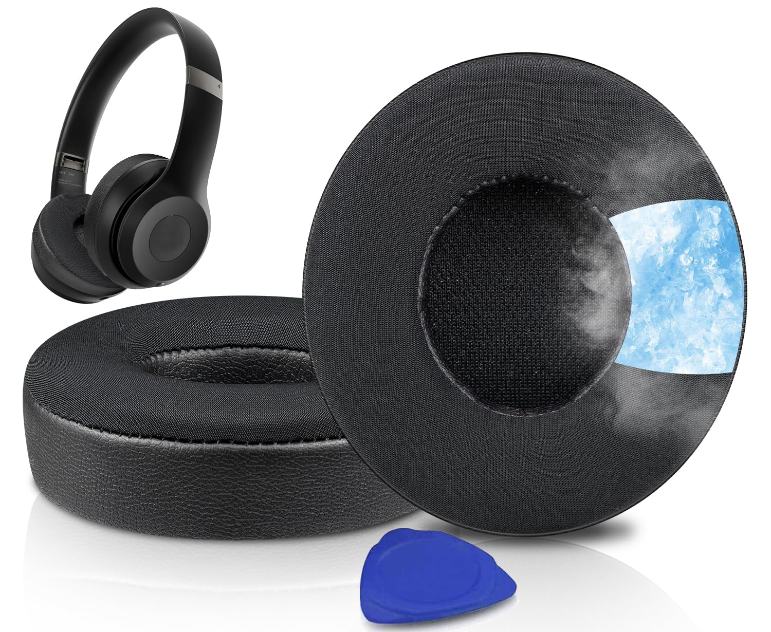 SOULWIT Cooling Gel Earpads Cushions Replacement for Beats Solo 4 Wireless On-Ear Headphones, Solo4 Ear Pads with High-Density Noise Isolation Foam,