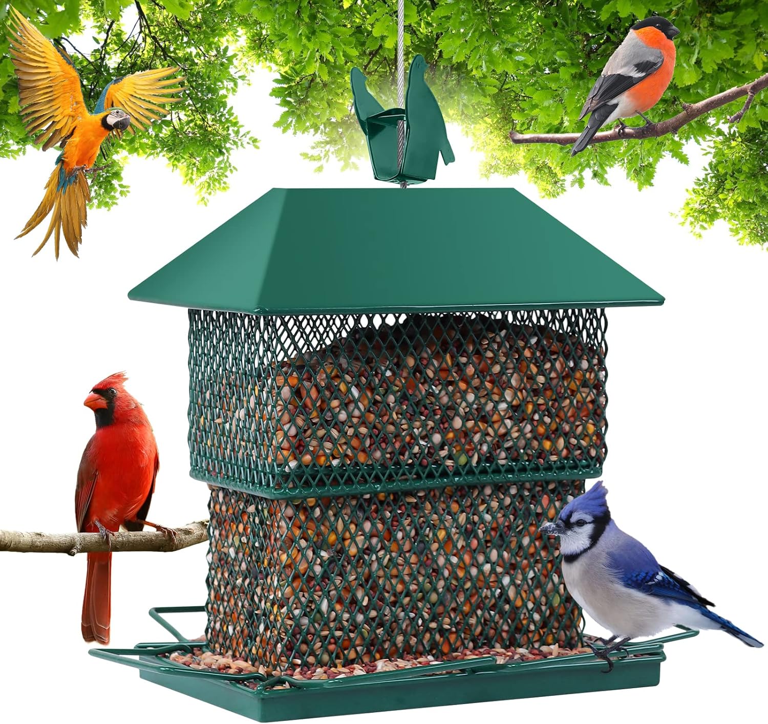 Bird Feeder for Wild Birds, Squirrel Proof Hanging Bird