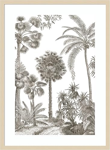 Miniatura 15 de Amanti Art Lienzo decorativo para pared enmarcado de 24 x 18 pulgadas, diseño de oasis de palma I de Wild Apple, arte de pared tropical, decoración