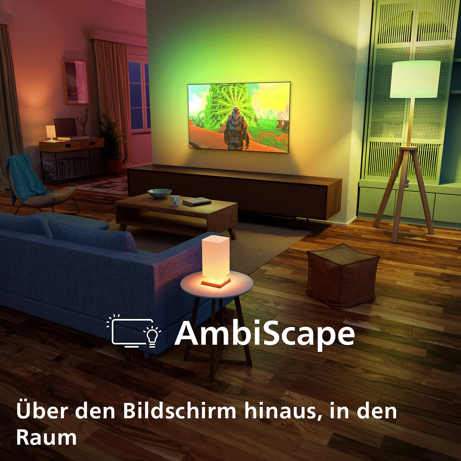 PHILIPS Ambilight TV 43PQS9001/12 43 Zoll 4K QLED Smart-TV | Pixel Precise Ultra HD, Titan OS, Dolby Atmos Sound